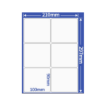 6 UP A4 Sheets Barcode Adhesive Labels 100 Sheets